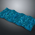 Modern Interior Decor Featuring Wavy Blue Decorative Panel With Shiny Surface 3d model