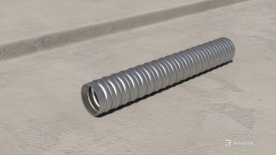Industrial Equipment Durable Flexible Metal Spiral Hose for Ventilation Systems 3d model 
