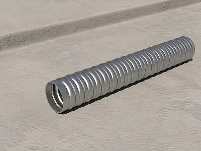 Industrial Equipment Durable Flexible Metal Spiral Hose for Ventilation Systems 3d model