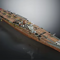 Aircraft Carrier Warship Featuring Flight Deck And Detailed Naval Military Structure Design