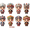 Twenty Character Models Wearing Colorful Traditional Ethnic Costumes With Intricate Headdresses And Cultural Details