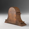 Vintage Wooden Mantel Clock With Round Dial And Carved Base Details