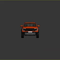 Red Pickup Truck Modern Design With Sturdy Body And Off Road Tires