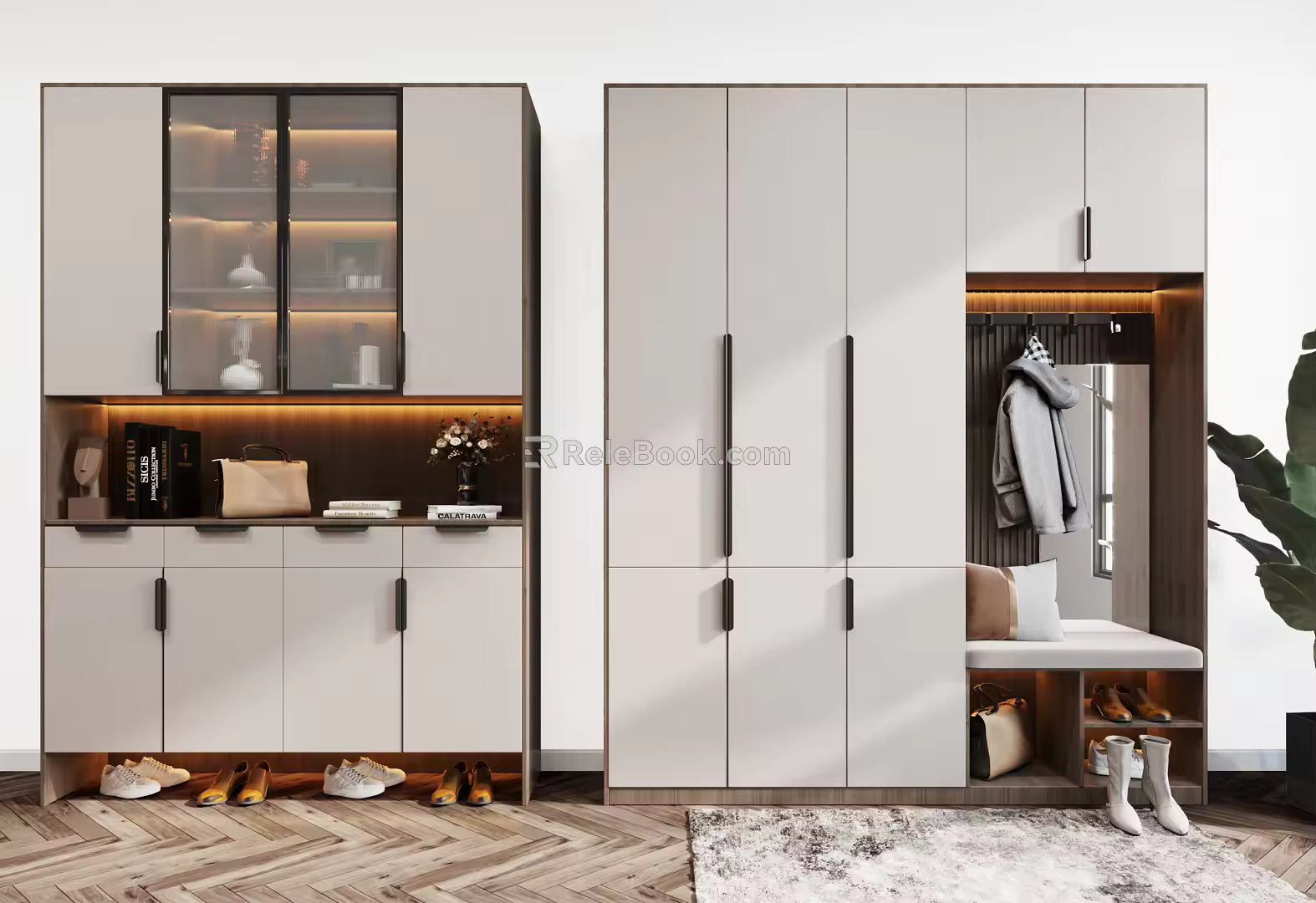 Modern shoe cabinet shoe cabinet combination 3d model