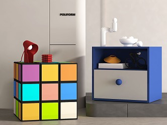 Modern Bedside Cabinet Dopamine Cabinet 3d model