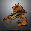 Orange Spiked Spotted Fantasy Lobster Like Creature Character 3d model