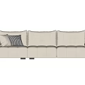 Modern three-seat sofa 3d model