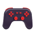 Dark Blue Electronic Game Controller With Red Buttons And Joysticks 3d model