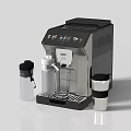 Modern Kitchen Coffee Machine Appliance With Water Bottle And Glass Mug
