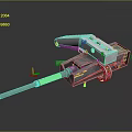 Turret Machine Gun Heavy Machine Gun Turret Sci-fi Tower Defense Game Tower Defense Sci-fi Turret Game Turret 3d model