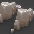 stone cartoon stone stylized stone old stone hand painted stone 3d model