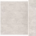 Modern Square Rug with Soft Woven Wavy Texture in Light Beige Living Room Decor