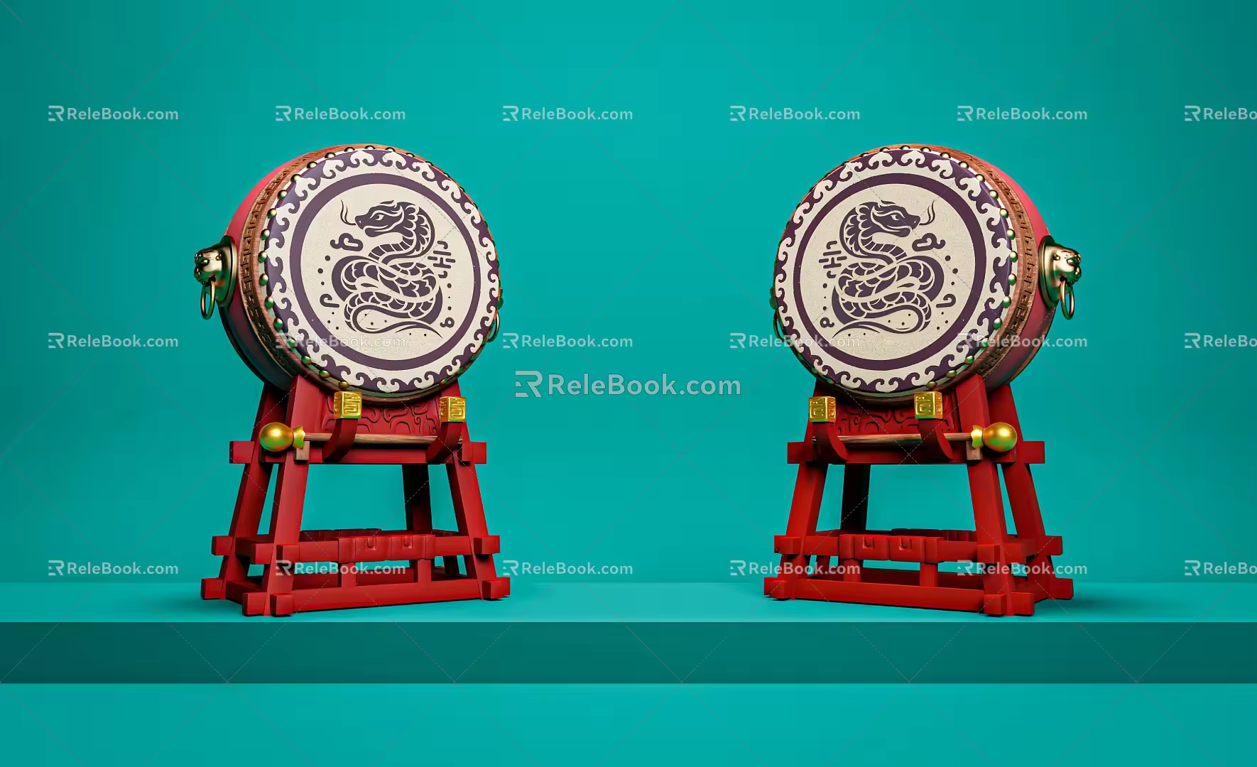 Musical Instruments Drums with Big Drums with Shelf Drums Performance Instruments 3d model