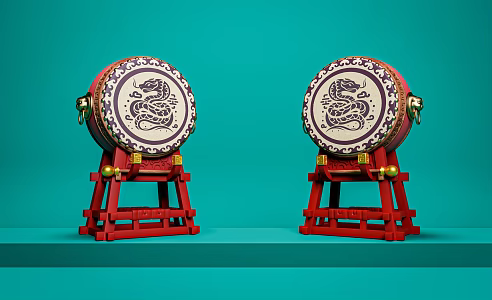 Musical Instruments Drums with Big Drums with Shelf Drums Performance Instruments 3d model