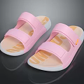 Pink Double Strap Sandals With Comfortable Lightweight Casual Wear Sole Design