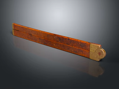 Brown Leather Long Strip With Metal Ends Vintage Decorative Accessory 3d model