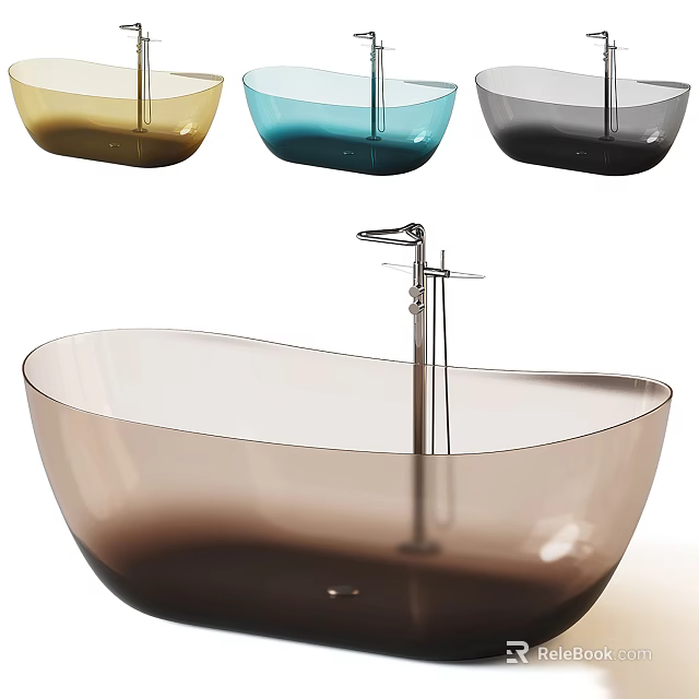 Modern Transparent Gradient Color Freestanding Bathtub With Multiple Color Options 3d model 