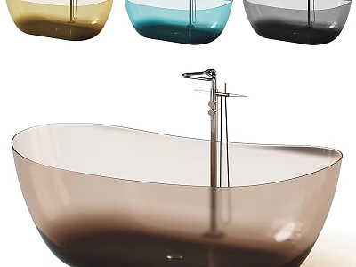 Modern Transparent Gradient Color Freestanding Bathtub With Multiple Color Options 3d model