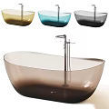Modern Transparent Gradient Color Freestanding Bathtub With Multiple Color Options