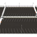 Well Designed Parking Lot With Fencing Parking Lines Entrance And Street Lamps