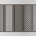 Decorative Room Dividers With Various Intricate Openwork Geometric Patterns And Designs 3d model