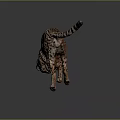 Cheetah With Spotted Coat Running In Dynamic Pose On Gray Background