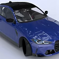 Blue BMW Coupe With Black Roof Sporty Front Grille And Black Alloy Wheels