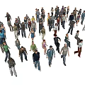 Crowd of Diverse People Standing Together in 3D Rendered Scene