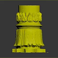 Ornate Carved Decorative Column Pedestal With Lotus Petal Patterns And Layered Structure