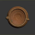 Handcrafted Orange Clay Pot With Two Handles Stable Base And Textured Surface For Daily Use