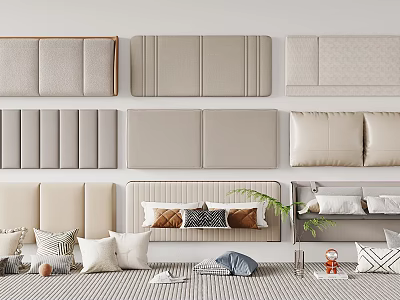 Stylish Upholstered Headboard Designs And Bedroom Decor 3d model