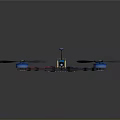 Drone Frame With Blue Propellers Motors And Aerial Structure Design 3d model