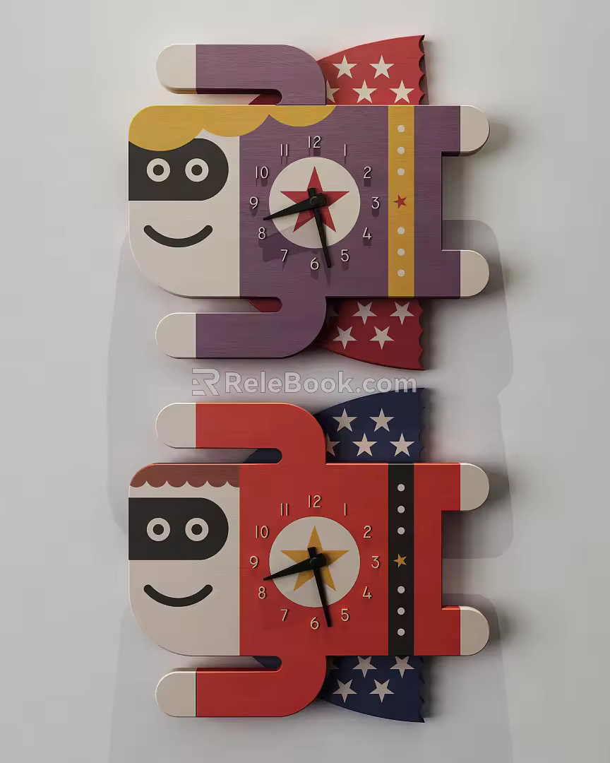 Child Superman Clock Modern Clock 3d model
