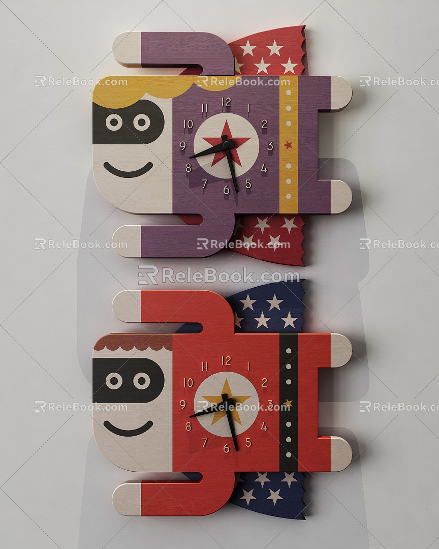 Child Superman Clock Modern Clock 3d model