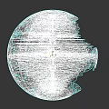 3D Rendered Futuristic Spherical Structure With Damaged Surface And Detailed SciFi Design