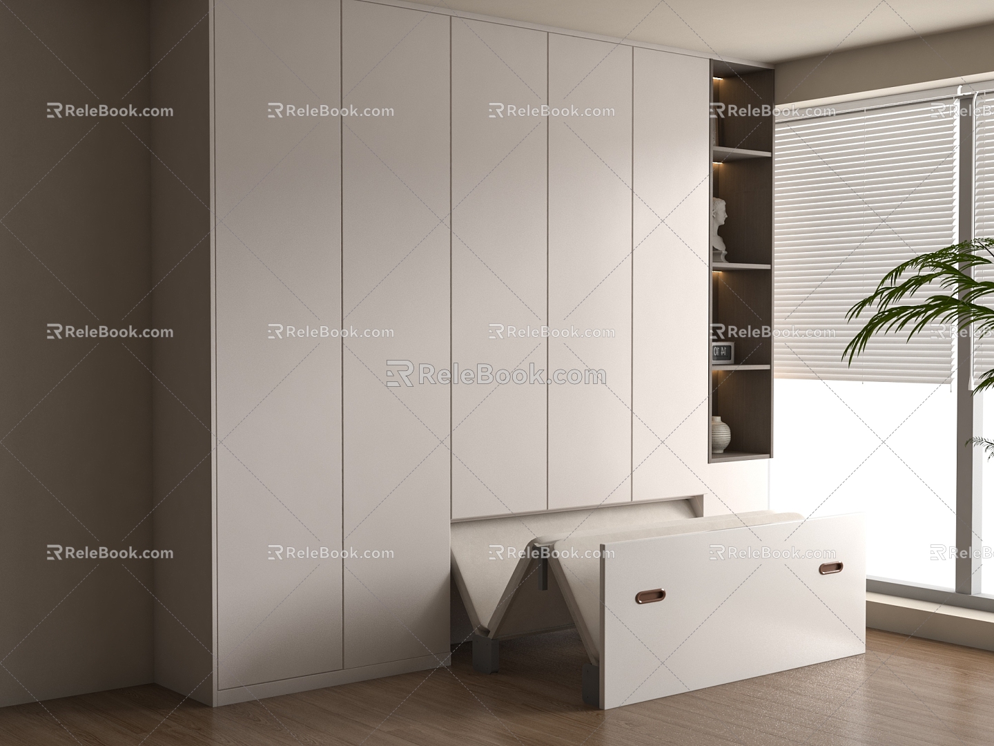 Modern Invisible Bed Wardrobe Integrated Folding Bed Invisible Bed Bed Cabinet 3d model