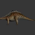 Realistic Reptile Dinosaur Model With Spiked Back Orange Brown Textured Skin And Long Tail