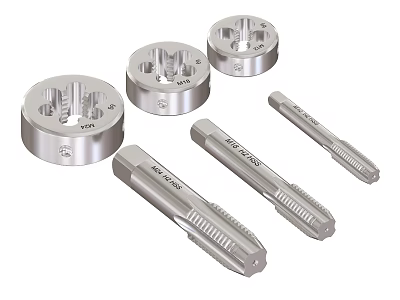 High Quality Metal Thread Cutting Taps And Dies Set For Precision Machining 3d model