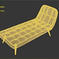 Modern Brown Tufted Chaise Lounge With Curved Back And Wooden Legs