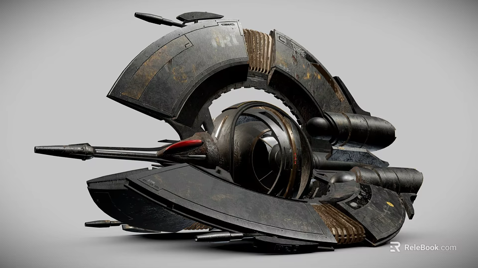 Futuristic Fighter Jet Featuring Sleek Metallic Structure Advanced Engines And Weapon Details 3d model 