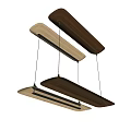 Modern Wooden Metal Hanging Chandeliers with Linear Sleek Design for Interior Spaces