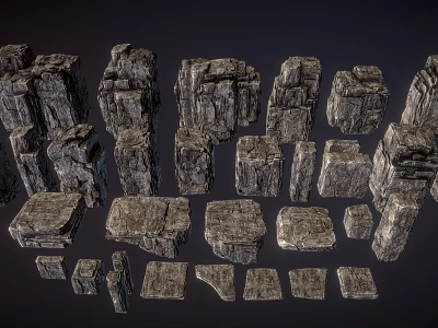 Stone and Wood 3D Models with Various Shapes and Sizes for Design Projects 3d model