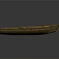 Vintage Handcrafted Wooden Boat With Rustic Wood Planks And Simple Design