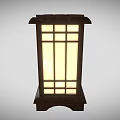 Plant Derived Wooden Lantern With Luminous Glass Grid Design Details