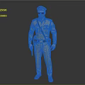 Man in Beige Uniform With Cap Badges Holstered Gun on Belt and Red Shoes