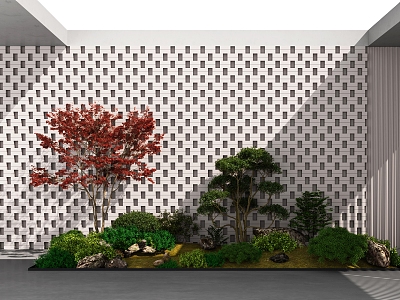 Landscape sketch interior landscape wall courtyard landscape small landscape plant collocation modeling 3d model