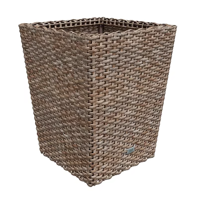 Handwoven Brown Wicker Square Decorative Ornament Set For Home Interior Decoration 3d model