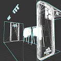 Red Berries Clothing Store With Display Racks And Canopy Shade Structure
