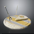 Round Marble Textured Cheese Platter With Sliced Cheese And Knives