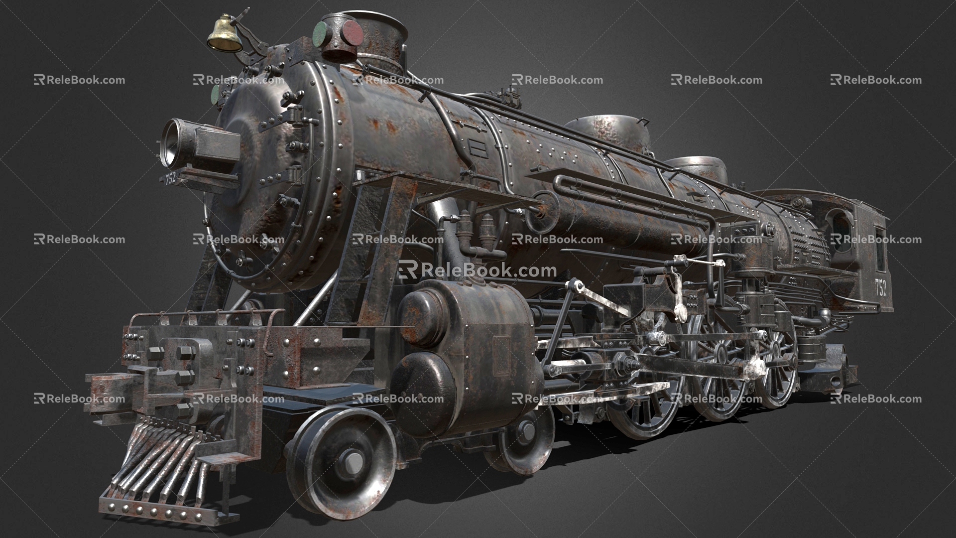 steam locomotive steam train train vintage train 3d model